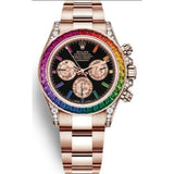 Gray Homme Rolex Daytona Rainbow ROSE GOLD
